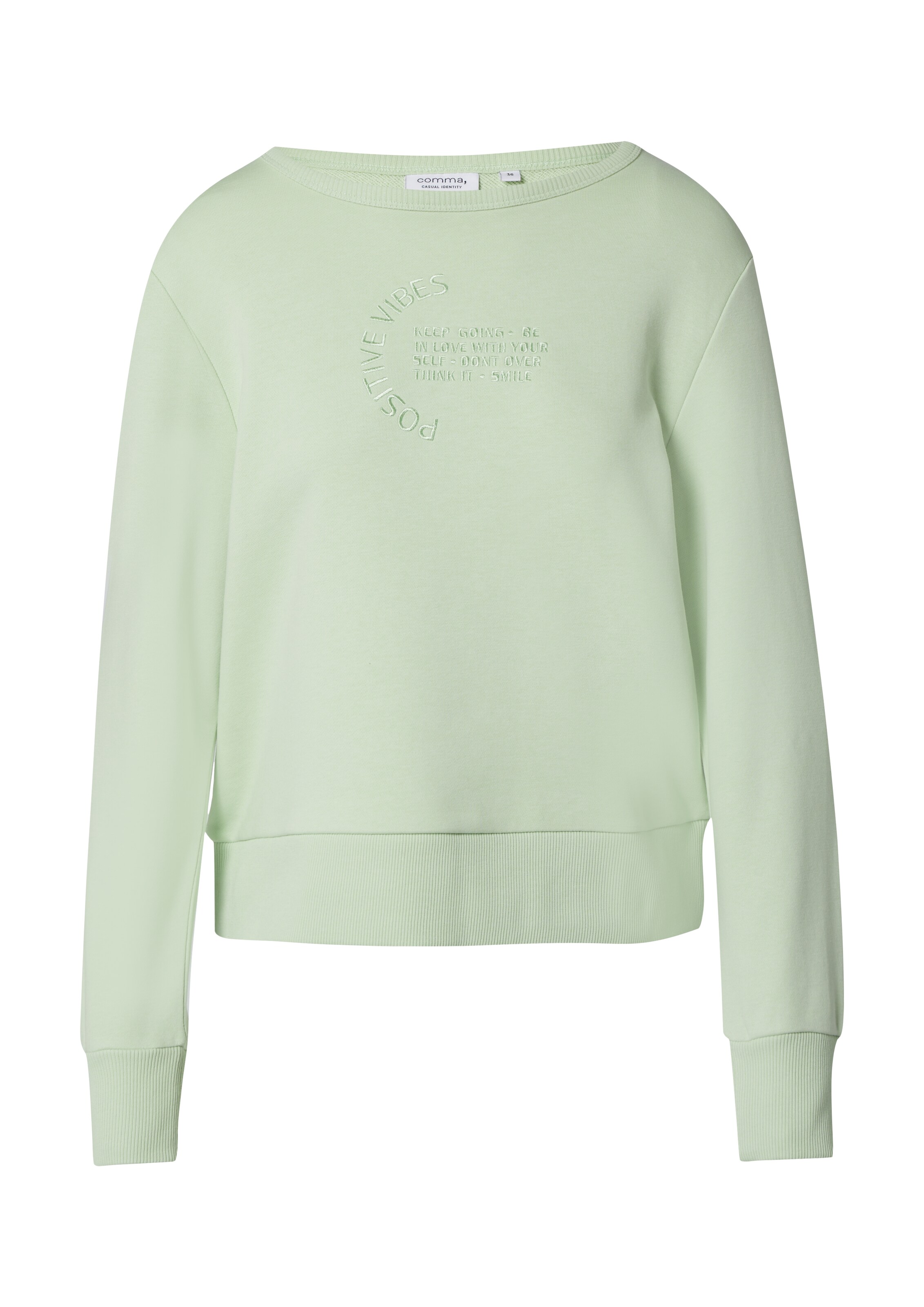 comma casual identity Sweatshirt in Groen: voorkant