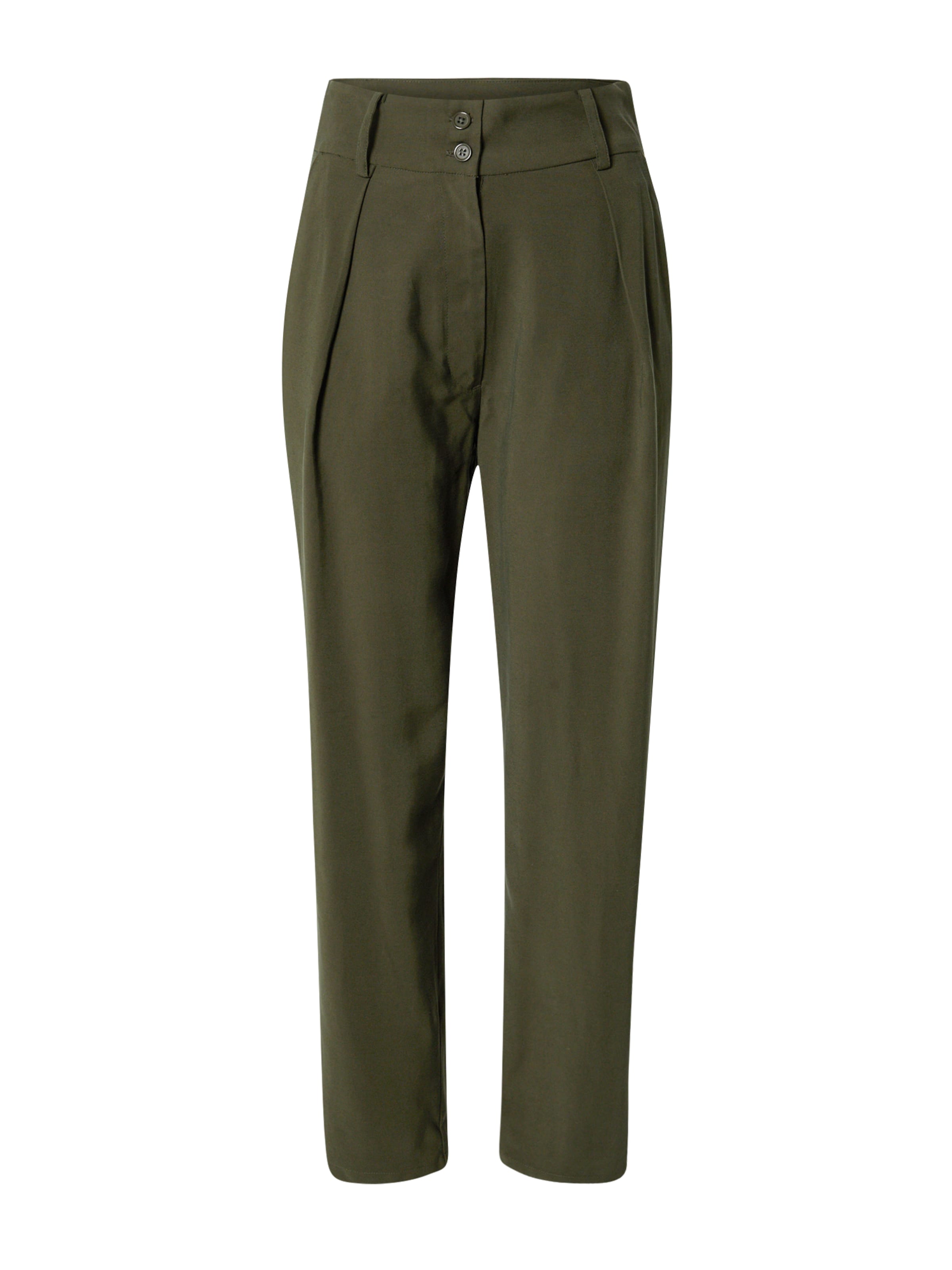 ABOUT YOU Loose fit Pleat-Front Pants 'Alina' in Green: front
