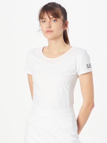 EA7 Emporio Armani - Camiseta funcional en blanco: frente