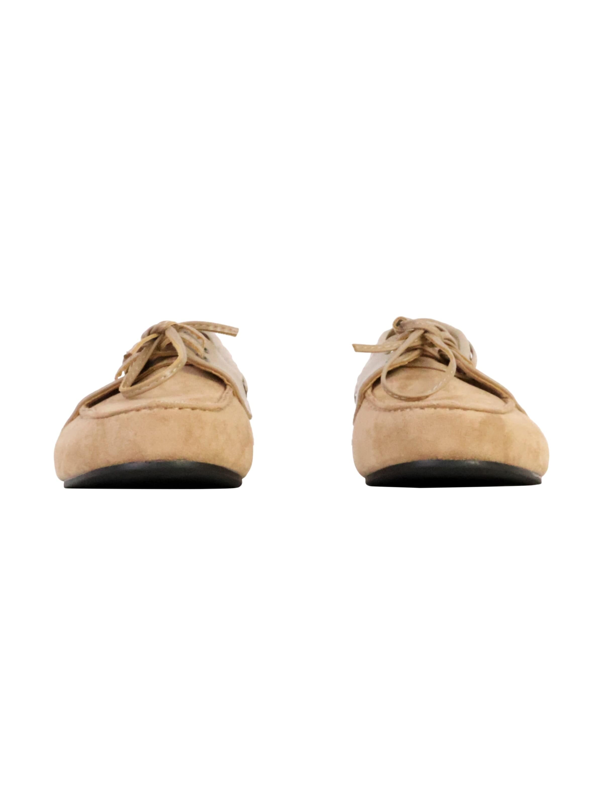 Joia Classic Flats 'Schnür-Mokassins' in Beige