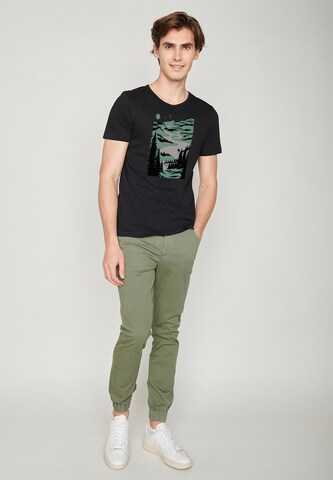 GREENBOMB Shirt 'Nature Lakeside' in Zwart