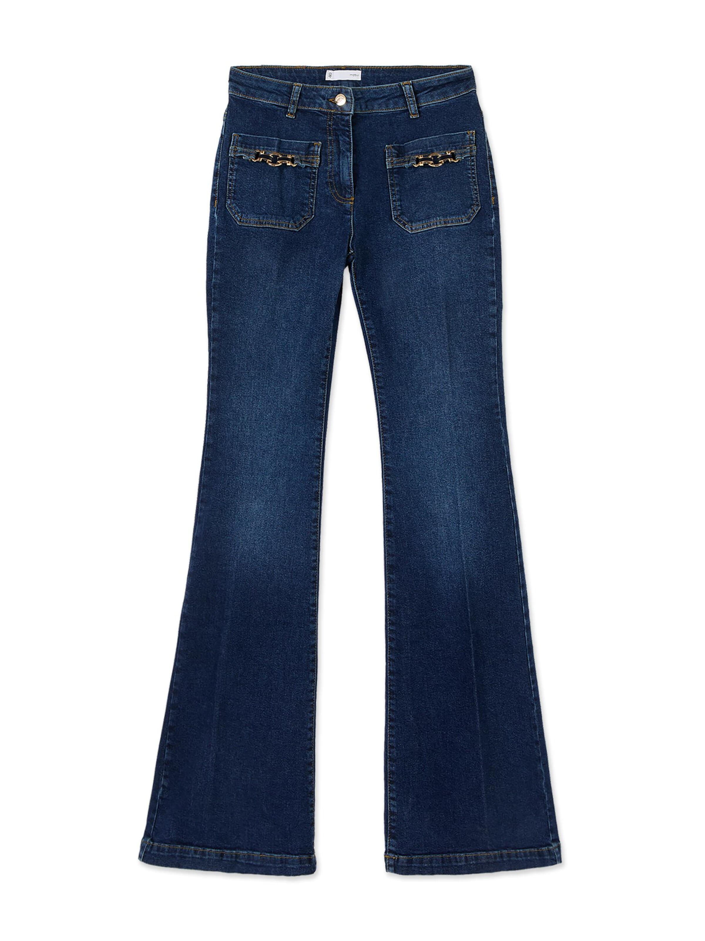 MOTIVI Flared Jeans in Blauw: voorkant