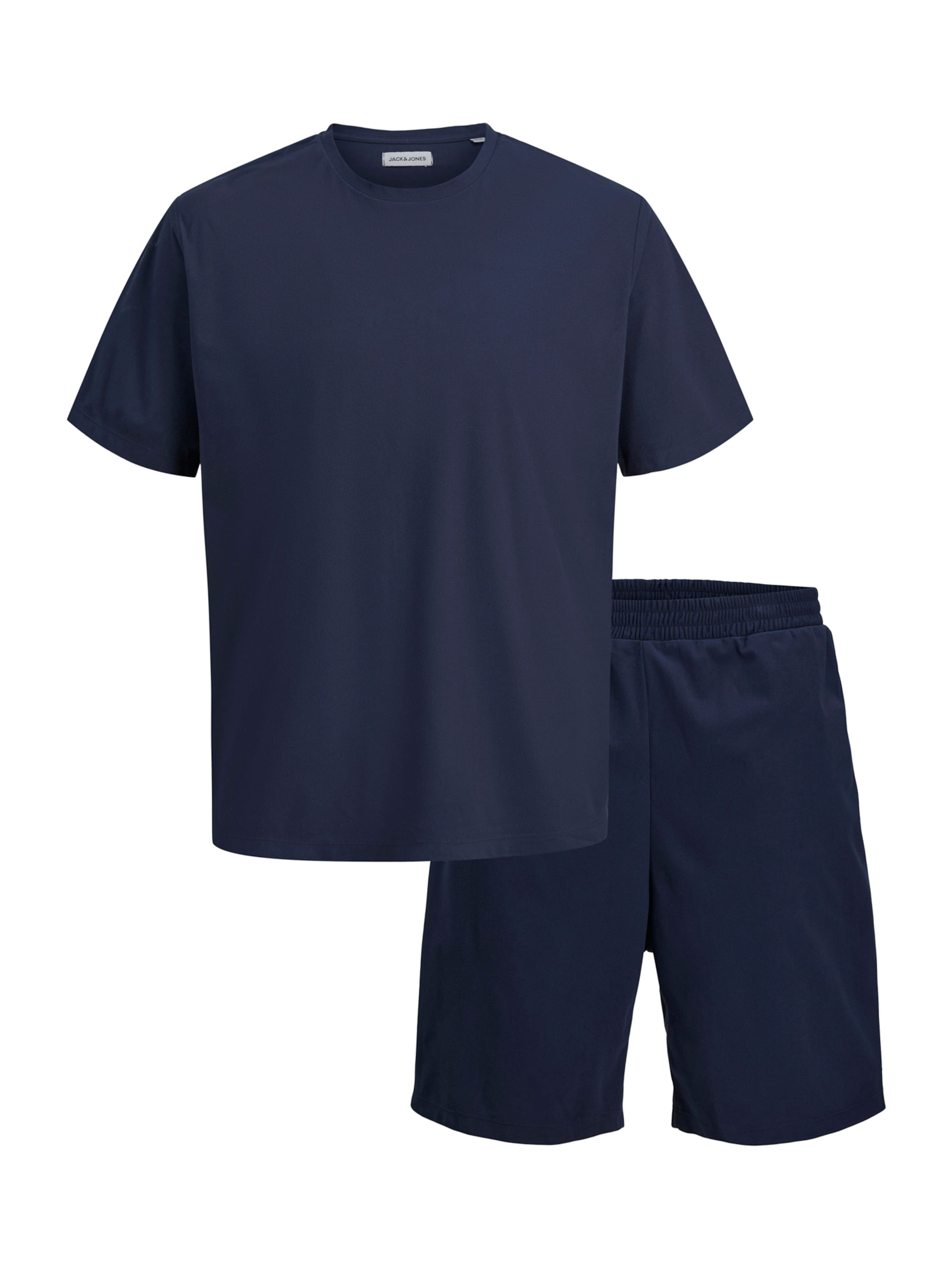 JACK & JONES Пижама короткая 'JACSOLID' в Синий: спереди