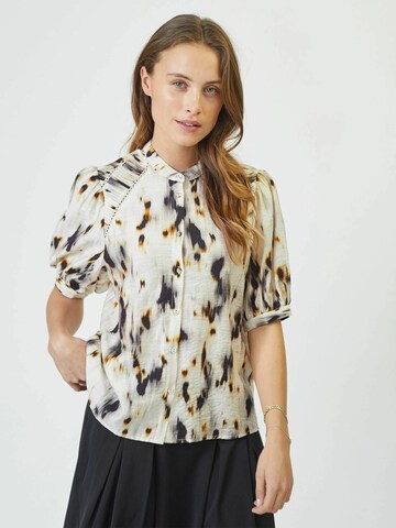 Chemisier ' Elisa ' co'couture en blanc : devant