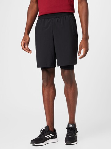ADIDAS PERFORMANCE Regular Workout Pants '2-In-1' in Black: front