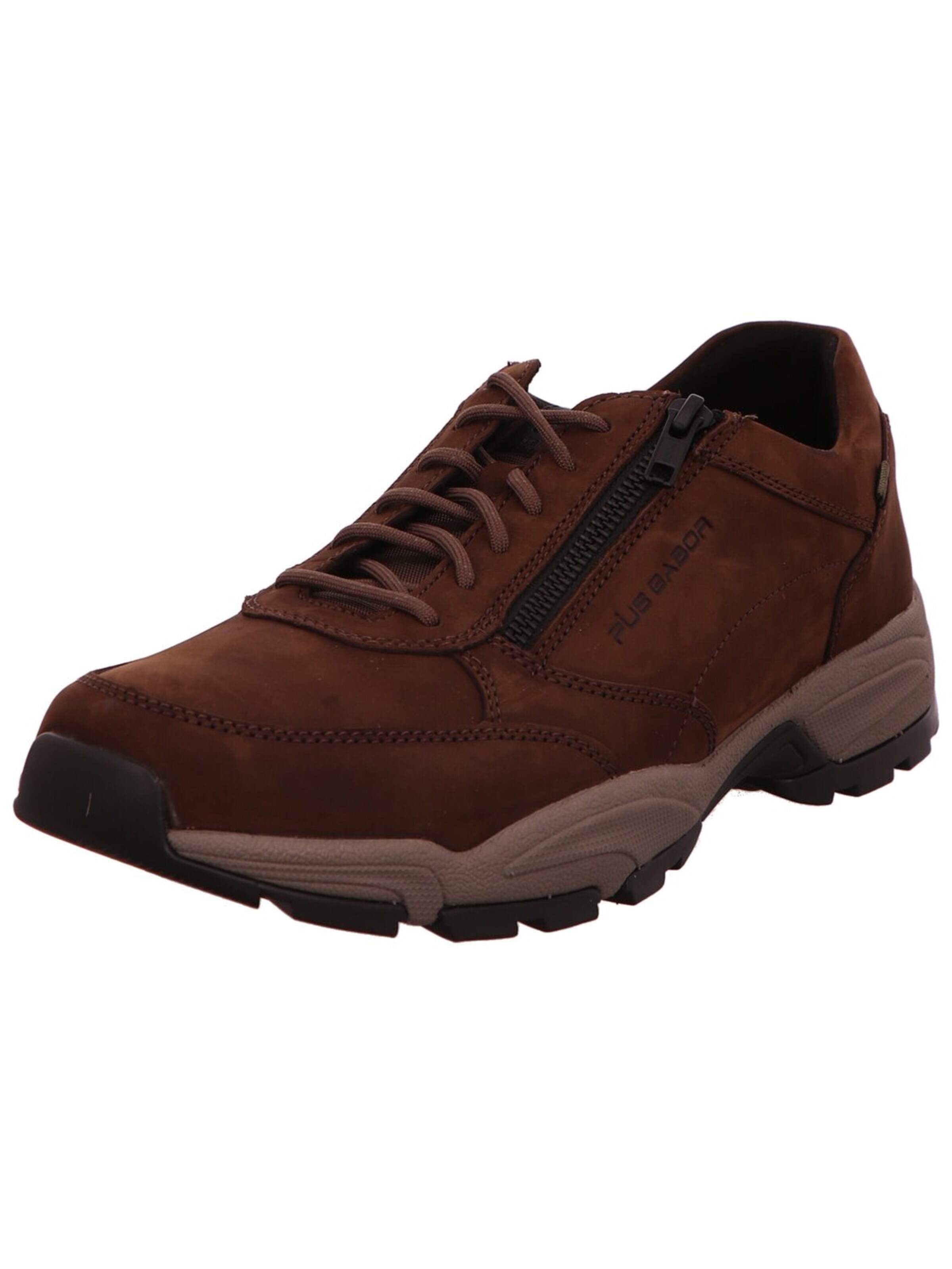 GABOR Låg sneaker 'Sportlicher Schnürschuh Herren 0138.17.01 Rauleder in braun' i brun: framsida