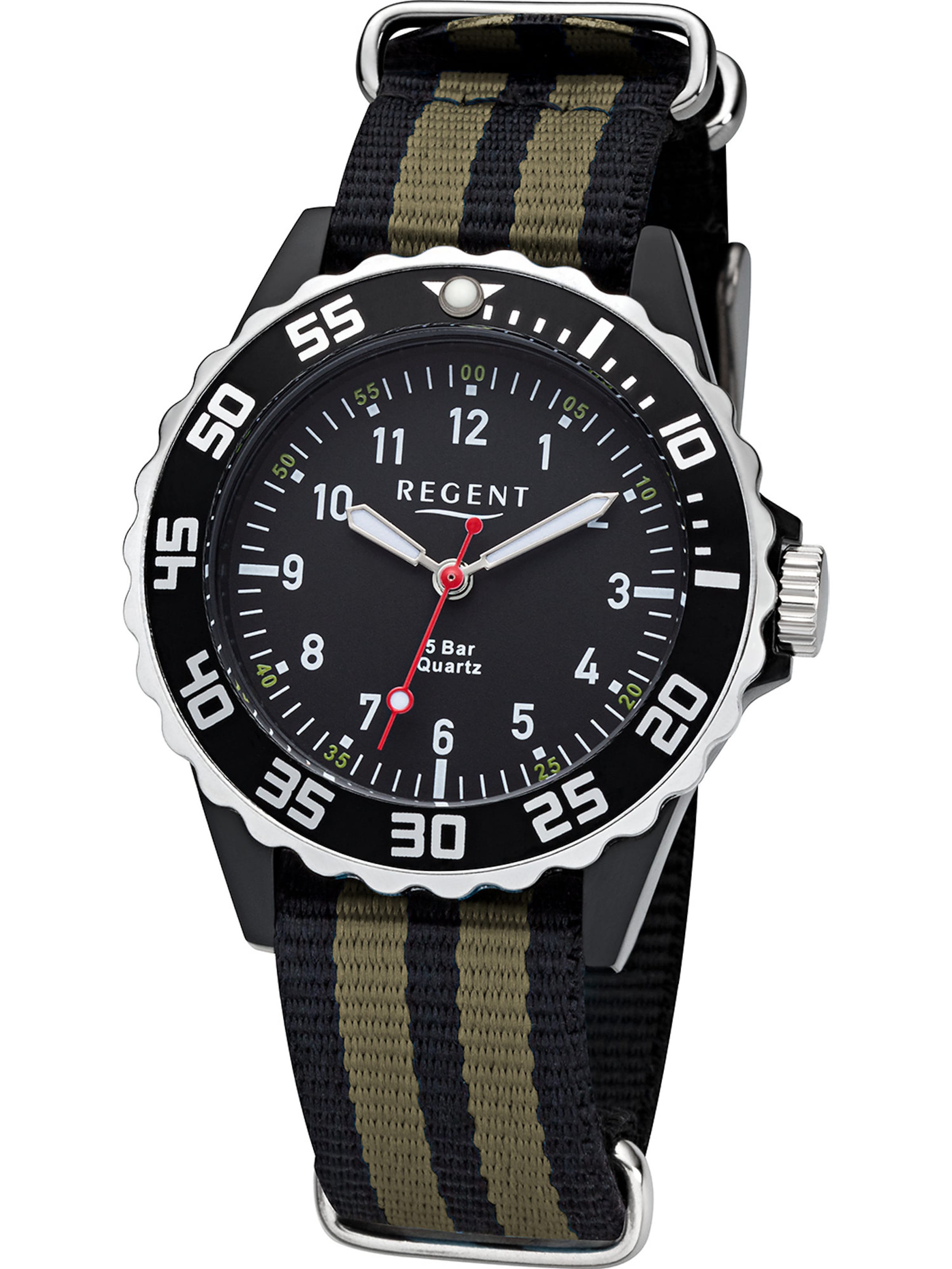 REGENT Watch in Black: front