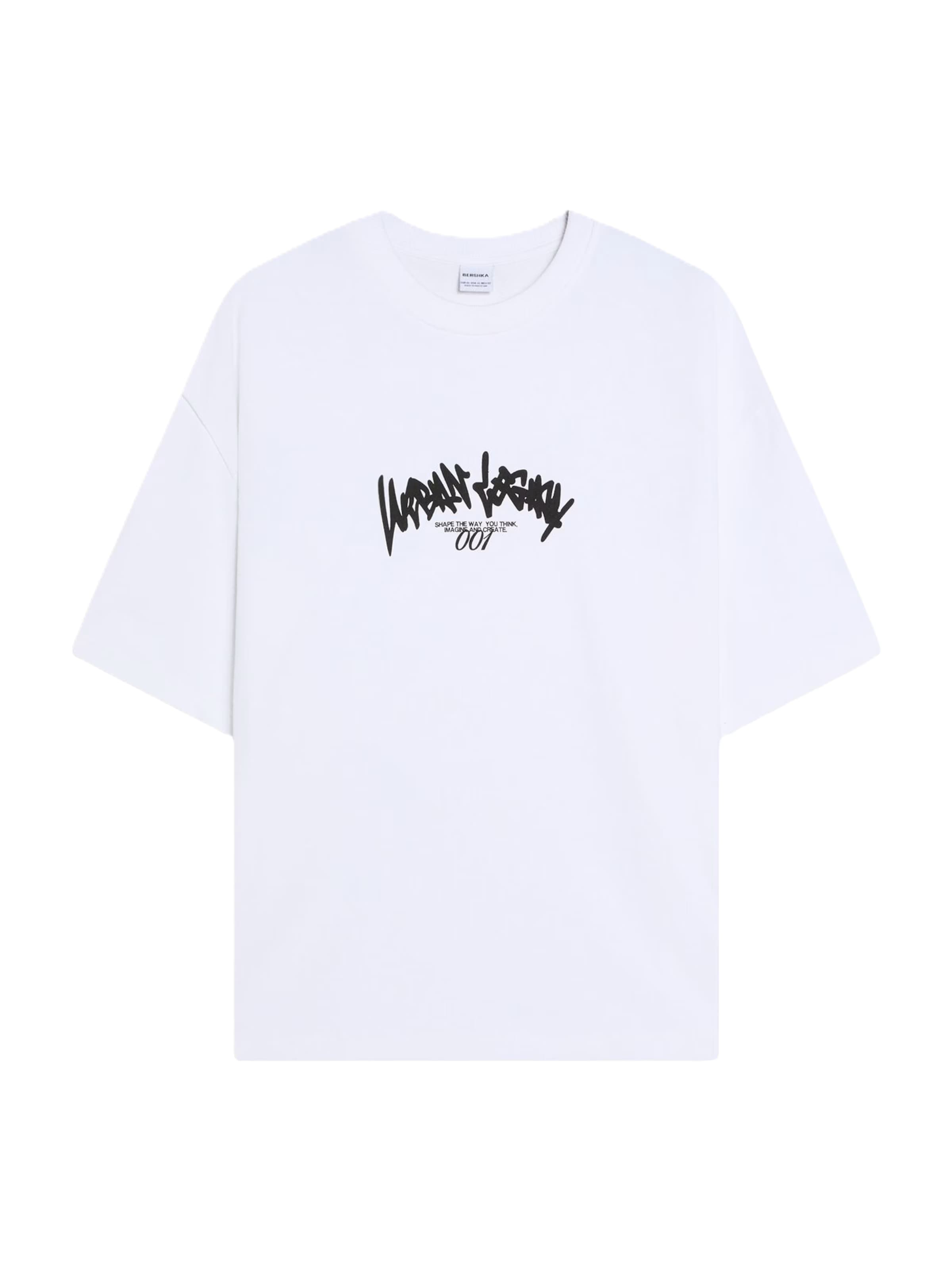 Bershka Тениска в бяло: отпред