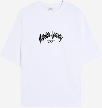 Bershka Тениска в бяло: отпред