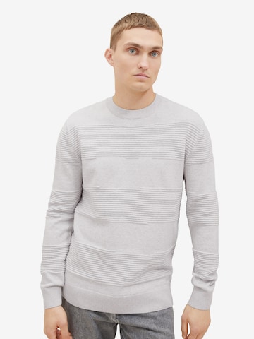 TOM TAILOR DENIM Sweater in Grey: front