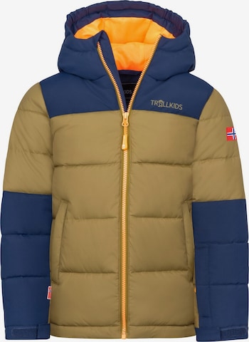 TROLLKIDS Winter Jacket in Green: front