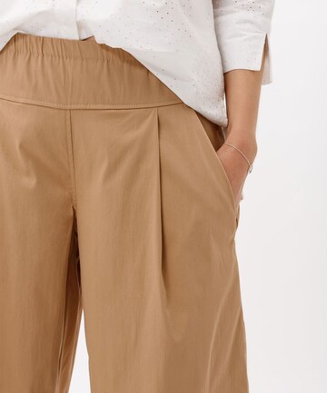 BRAX Wide leg Pleat-Front Pants 'MAINE' in Brown
