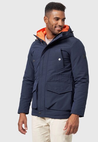INDICODE JEANS Winter Parka in Blue: front