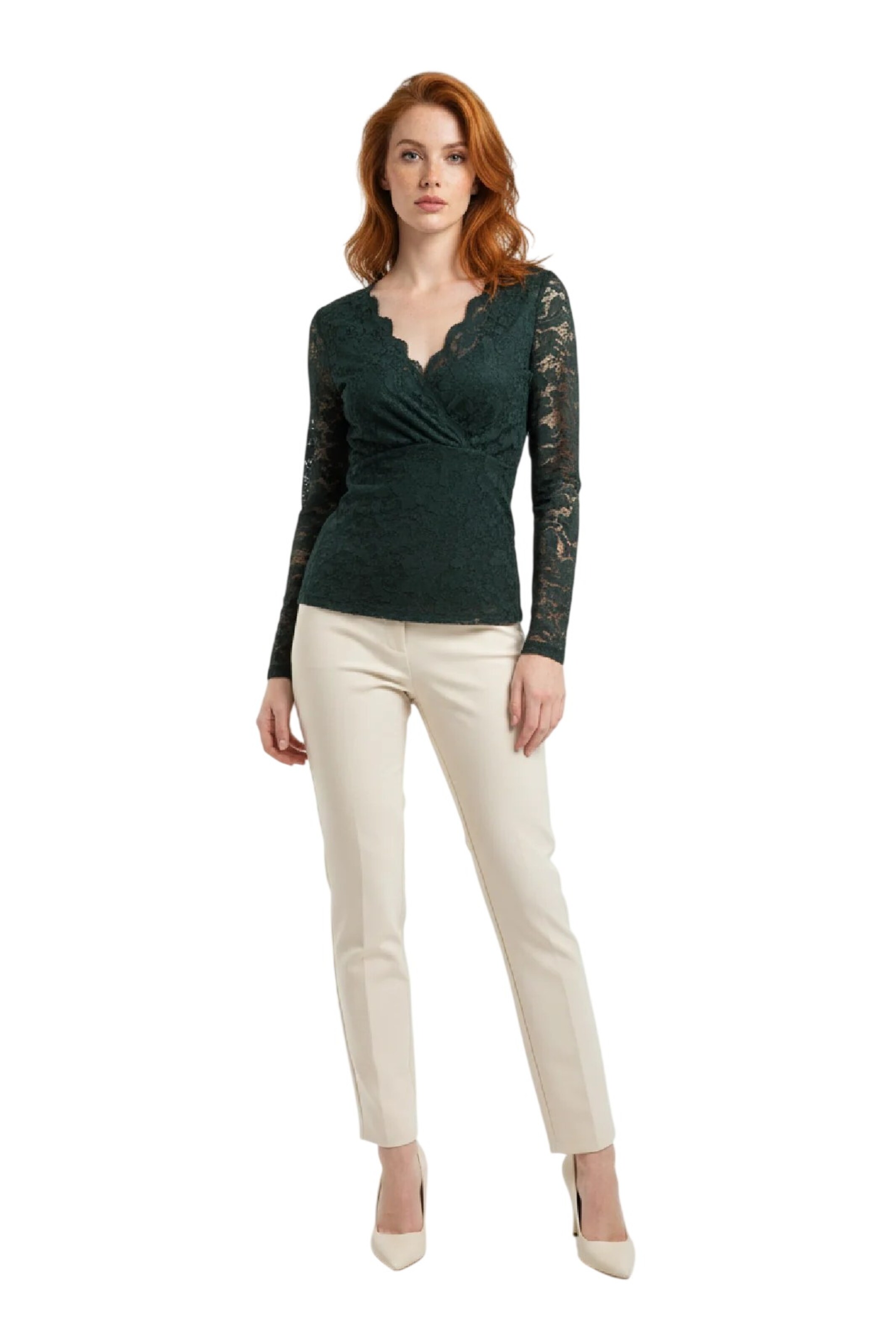Alexa Dash Blouse in Green: front
