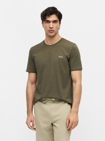 BOSS T-shirt 'Mix&Match' i grön: framsida