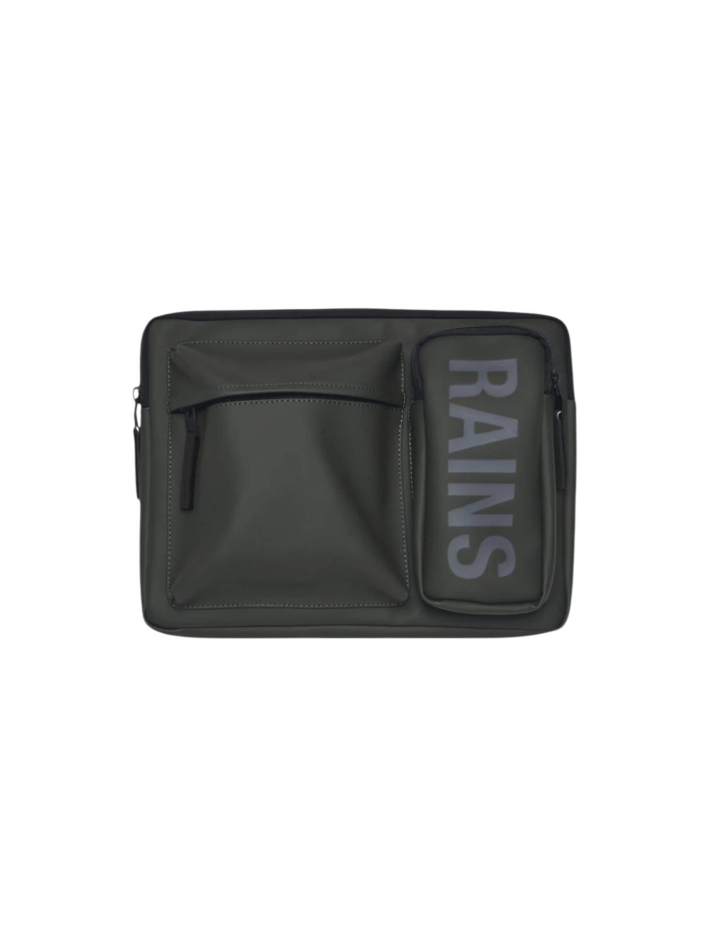 Borsa per laptop 'Texe Lptop Cse 15''/16'' W1 UNISEX 16670' di RAINS in verde: frontale