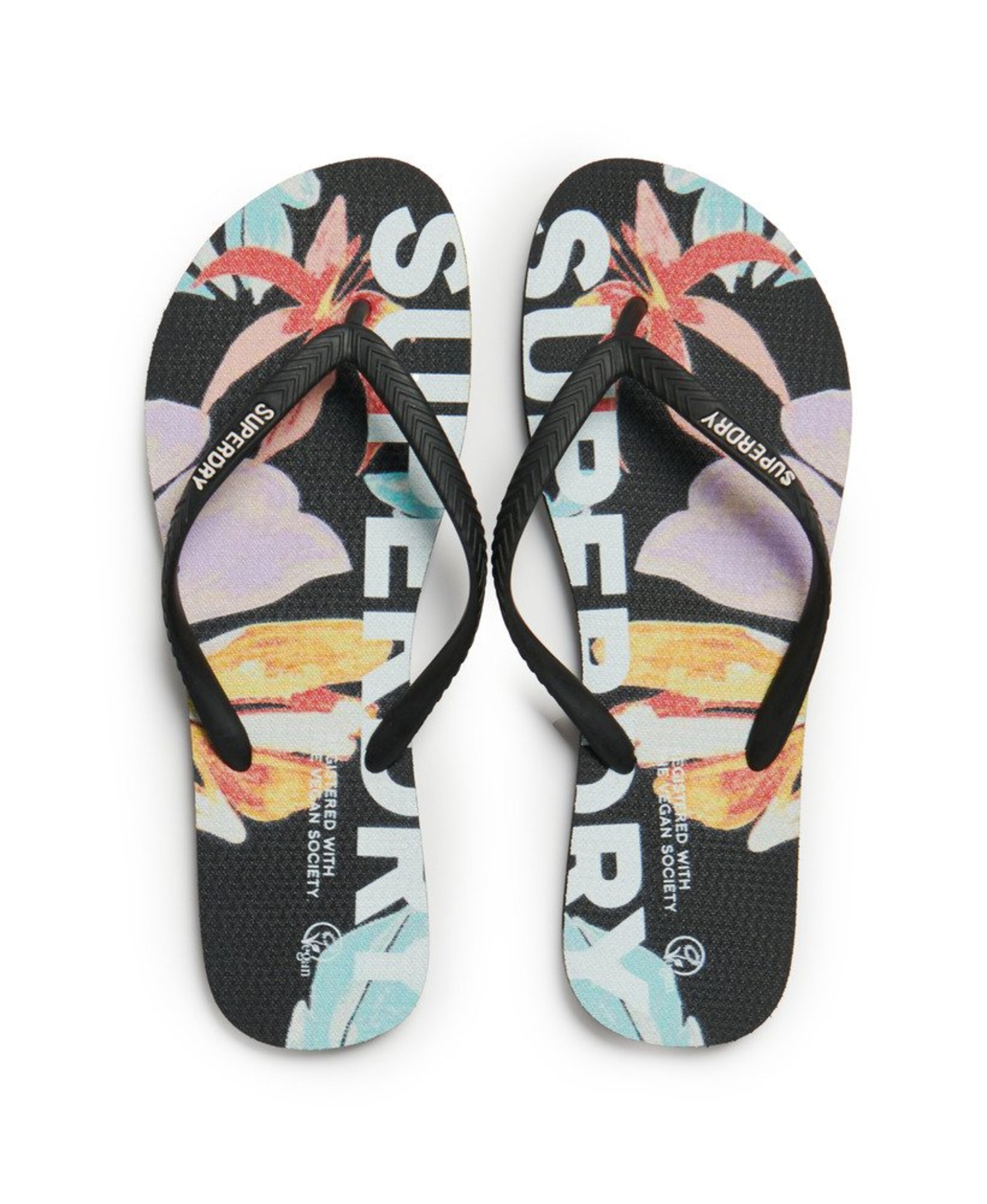 Superdry Teenslipper in Zwart