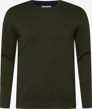 s.Oliver Men Big Sizes Sweater in Green: front