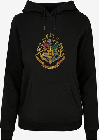 Felpa 'Harry Potter Distressed Hogwarts Crest' di ABSOLUTE CULT in nero: frontale