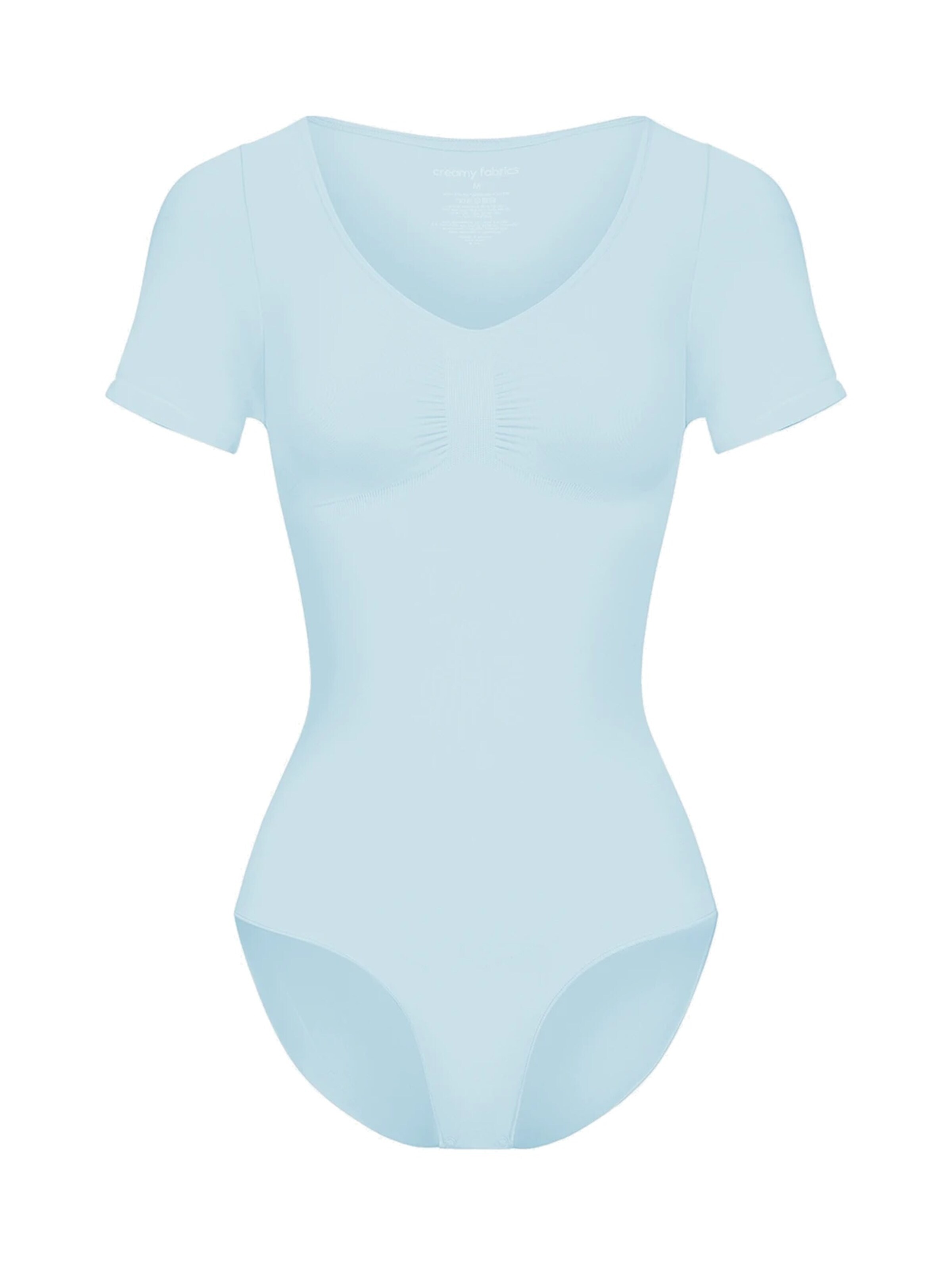 cfab Shapingbody 'T-Shirt Bodysuit Sculpting Shapewear mit Slip' in Blauw: voorkant
