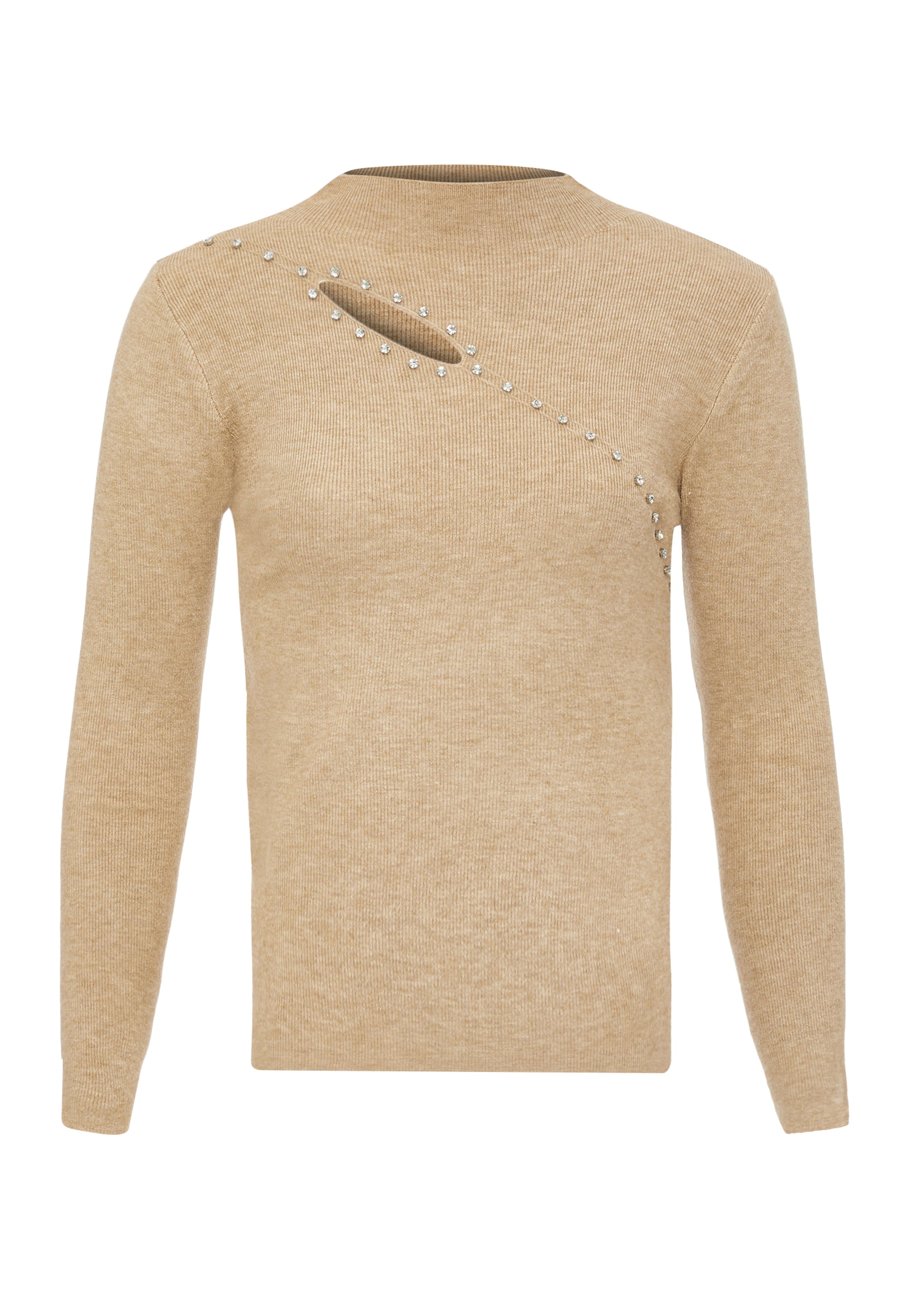 bling bling by leo Sweater in Beige: front