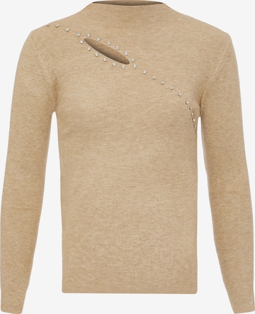 bling bling by leo Sweater in Beige: front