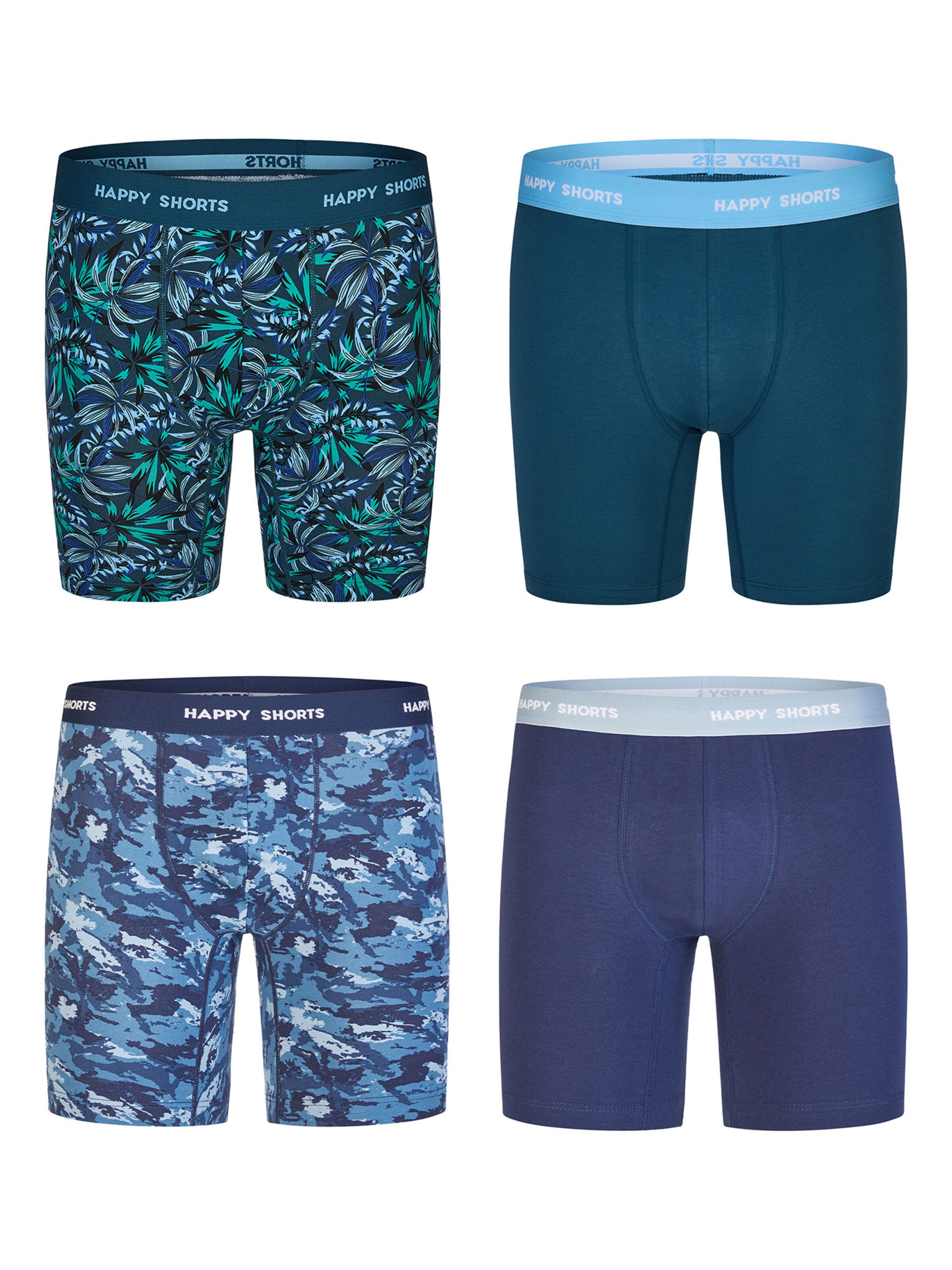 Happy Shorts Langer Boxer ' Motive ' in L in blau / dunkelblau, Produktansicht
