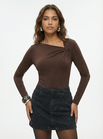 studioselect Κορμάκι-μπλουζάκι 'Elena' σε καφέ: μπροστά