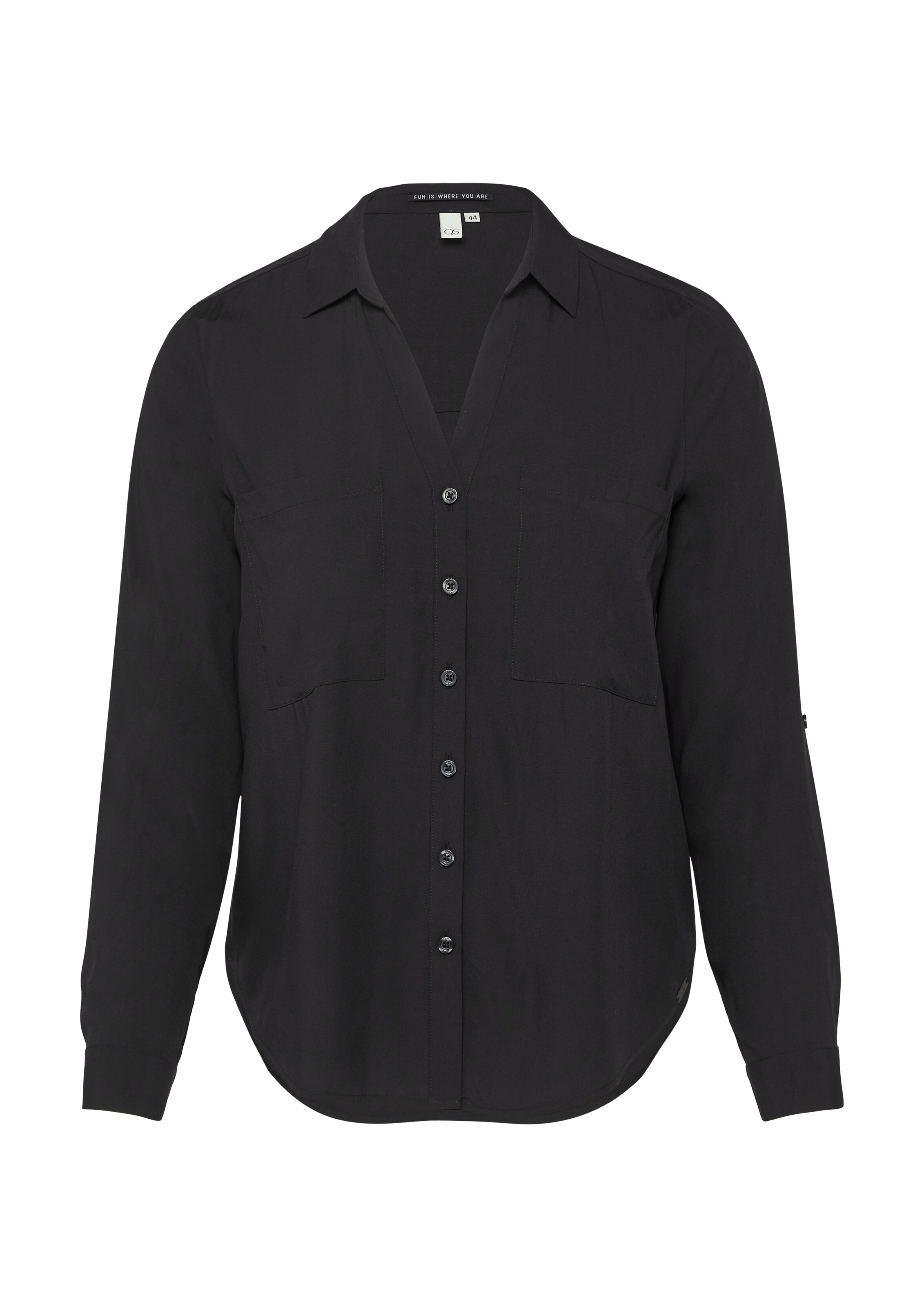 QS Blouse in Zwart: voorkant