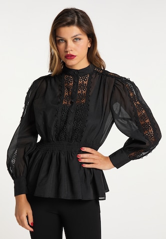 faina Blouse in Zwart: voorkant