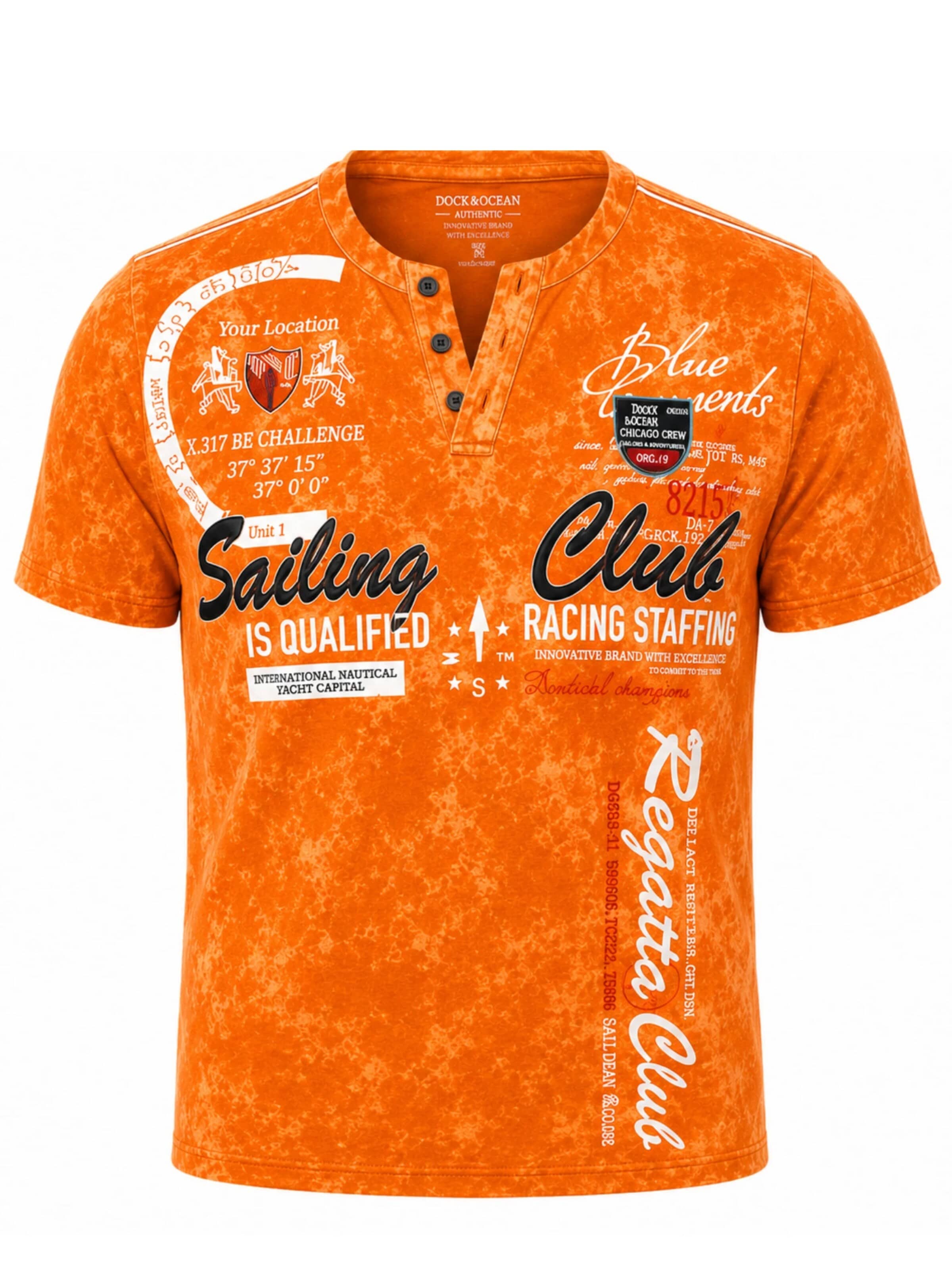 L.Gonline Shirt 'Sailing Batik'‌‌‌‌ in Orange: Vorderseite
