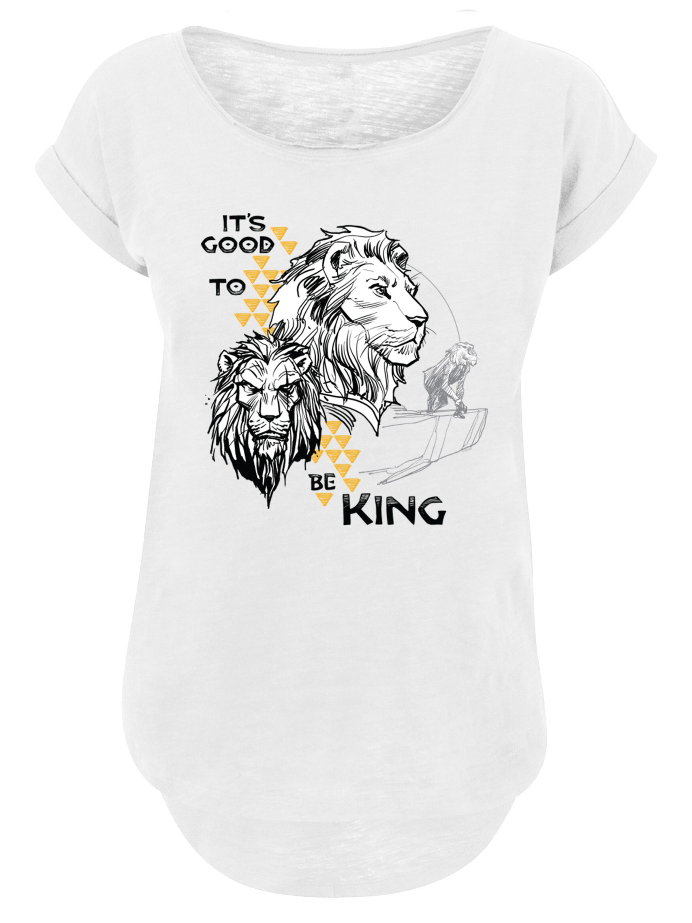 F4NT4STIC Shirt 'Disney König der Löwen Movie It's Good To Be King' in White: front