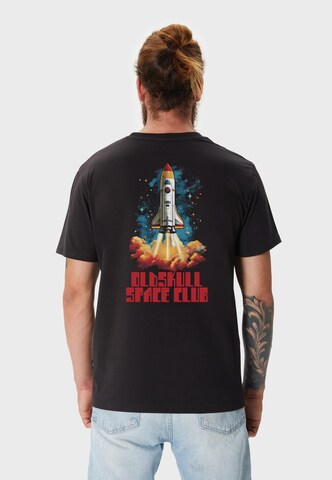 Oldskull Shirt 'Wrldvibe Space Rocket Launch Graphic' in Black