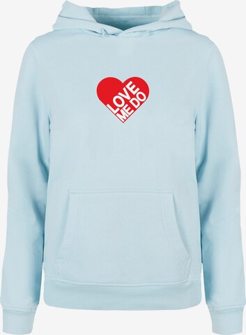 Merchcode Sweatshirt 'Beatles - Love me do' in Blauw: voorkant