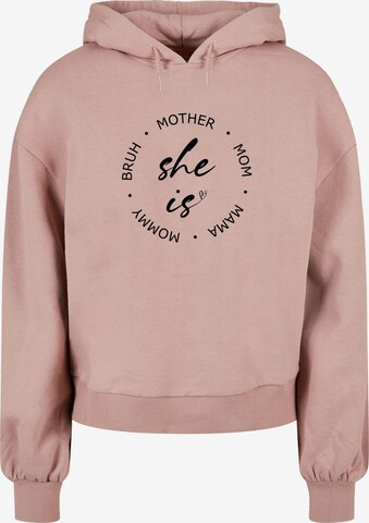 Merchcode Sweatshirt 'Mothers Day - She Is' in Pink: predná strana