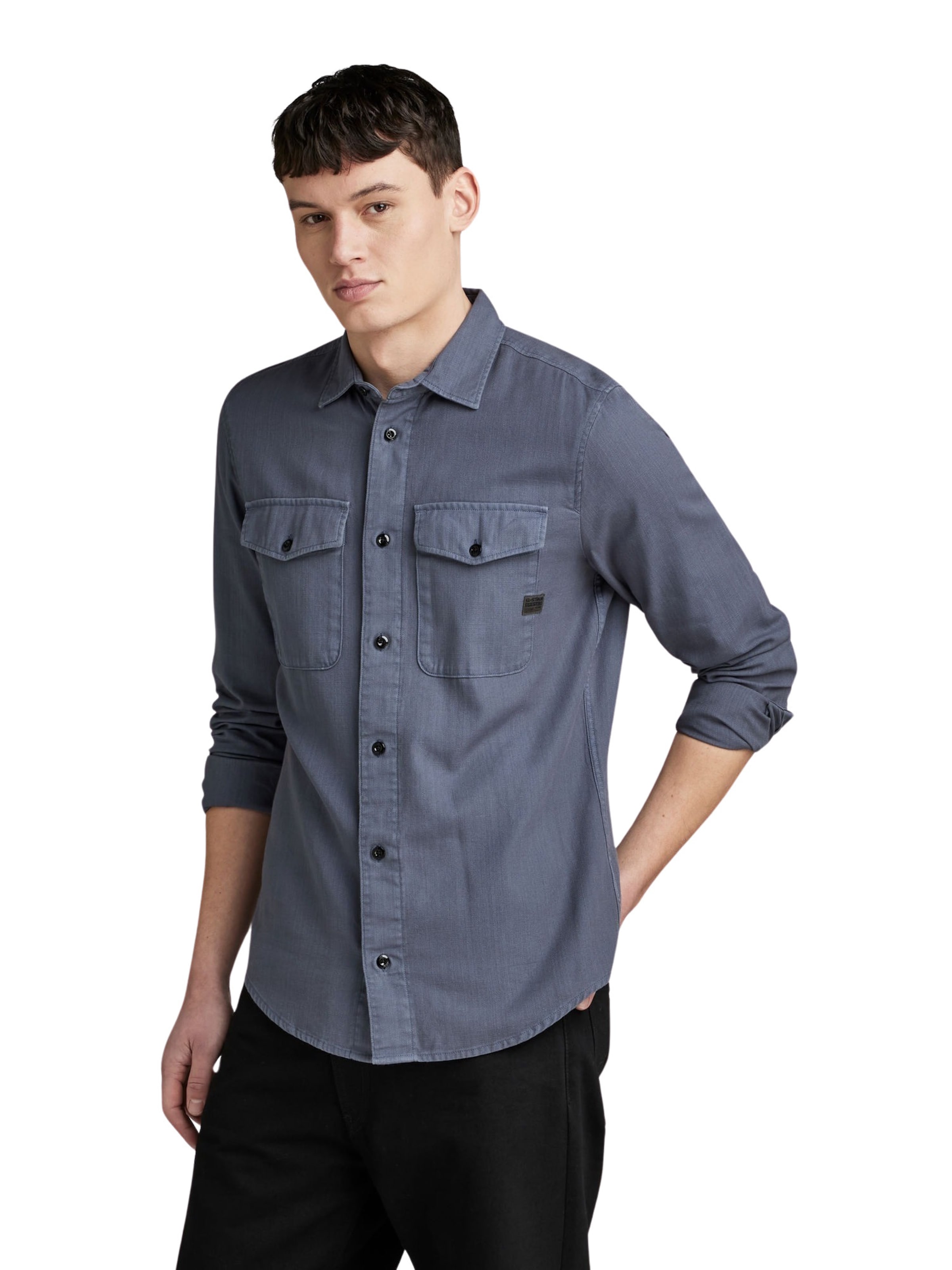 G-STAR - Slim Fit Camisa 'Marine' em azul