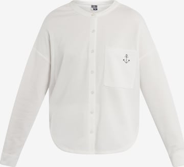 DreiMaster Maritim Zip-Up Hoodie in White: front