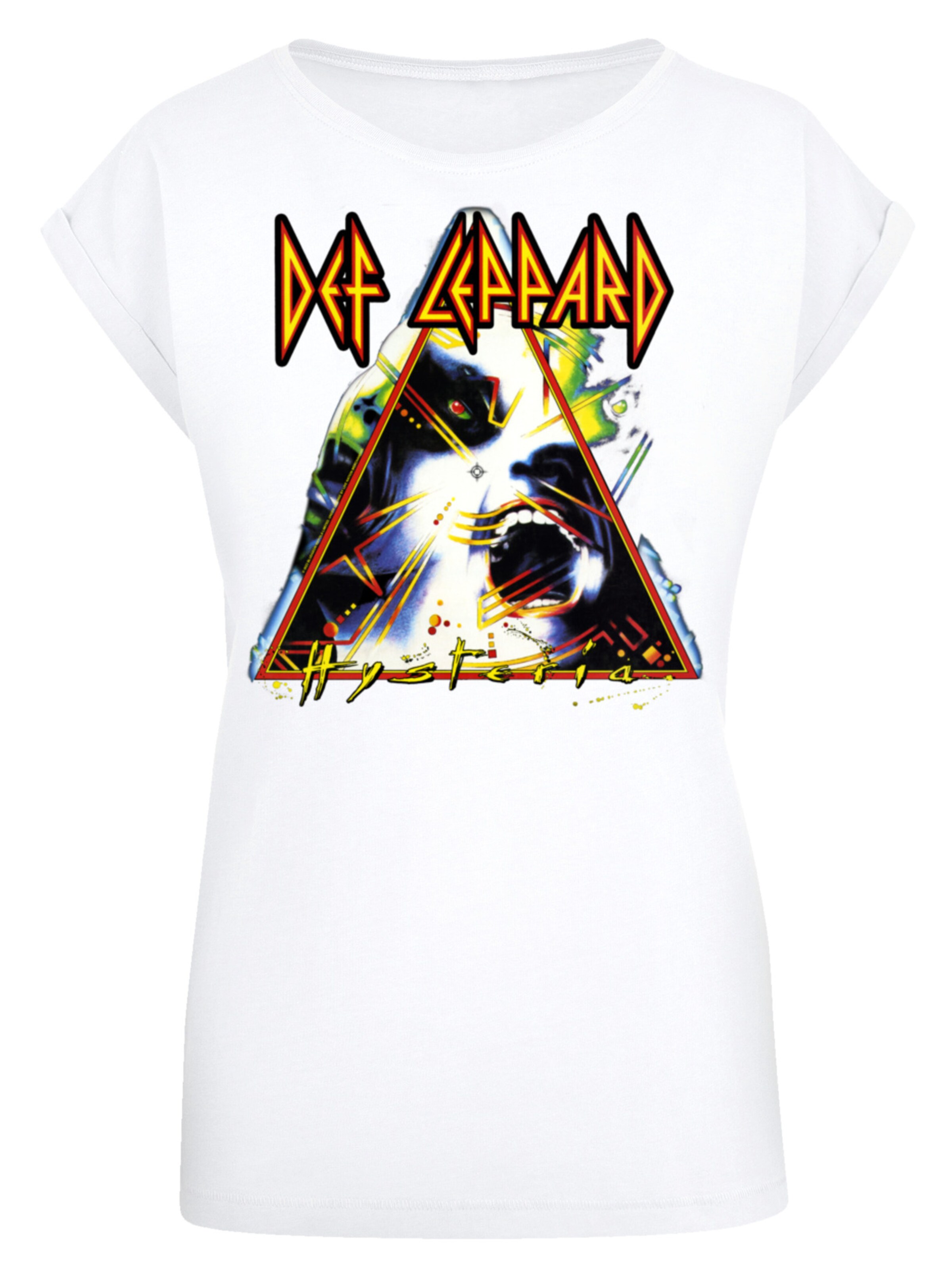 F4NT4STIC Shirt 'Def Leppard Hysteria' in Weiß: Vorderseite