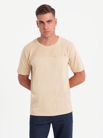 Ombre Shirt in Beige: voorkant