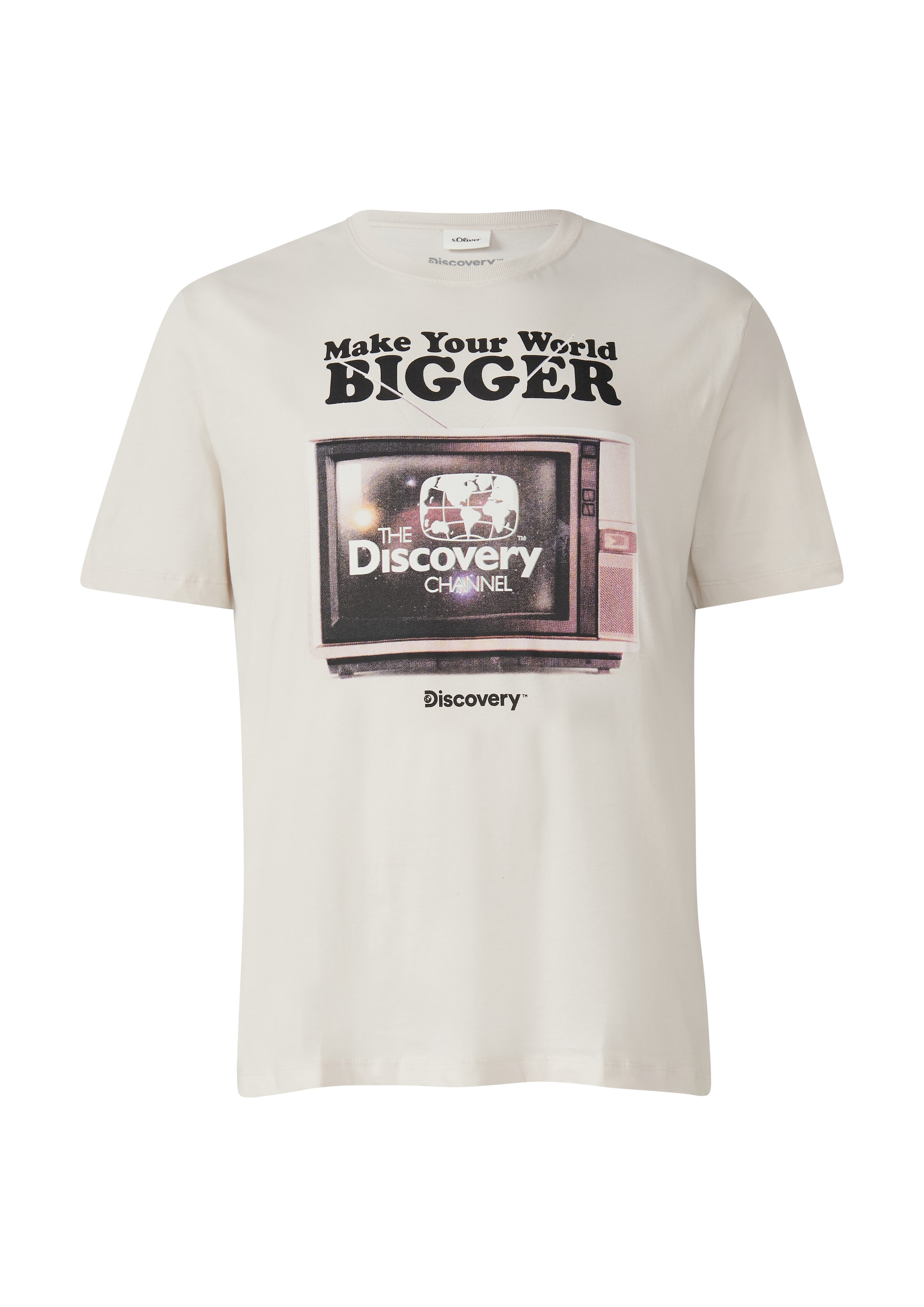 s.Oliver Men Big Sizes Shirt in Beige: front