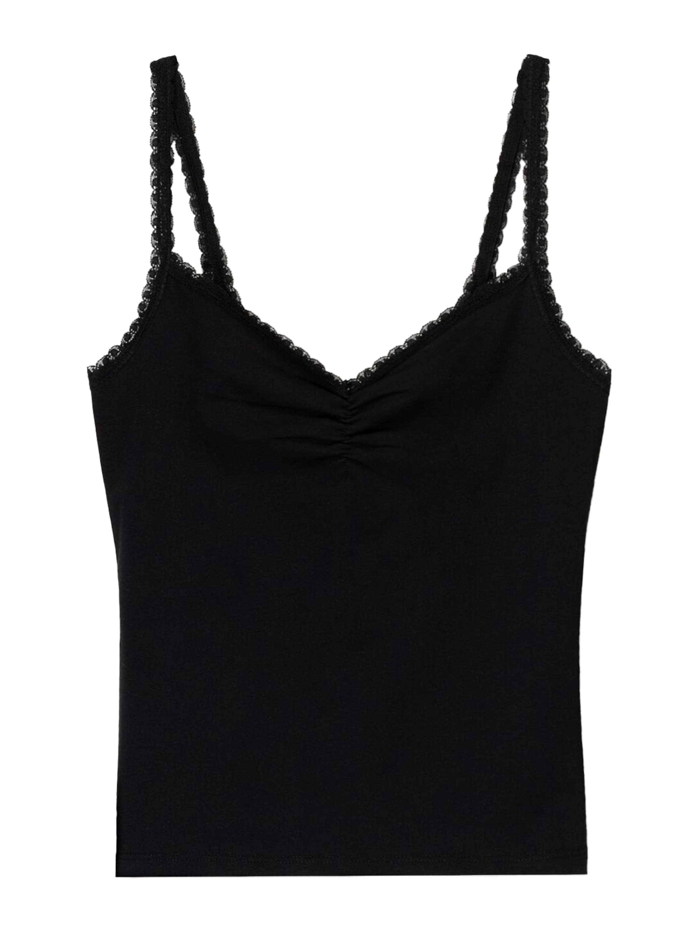 Bershka Top - Čierna: predná strana