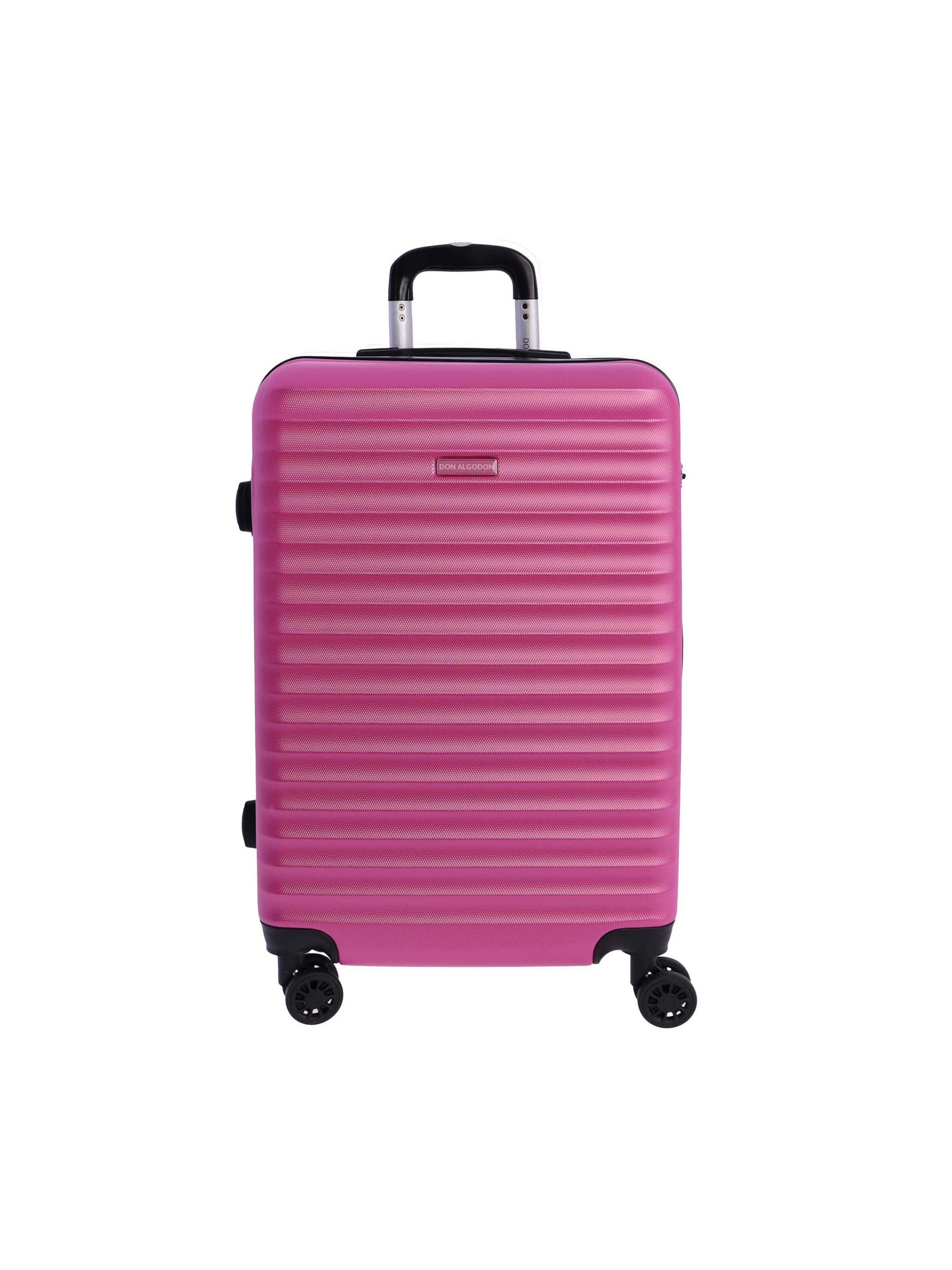 Don Algodon - Carrito 'DON ALGODON Maleta Mediana 23 kg | Maleta de Viaje Rígida con 4 Ruedas Dobles 360º, Candado TSA y Asa Telescópica | Equipaje Resistente al Agua para Viajes en Avión' en rosa