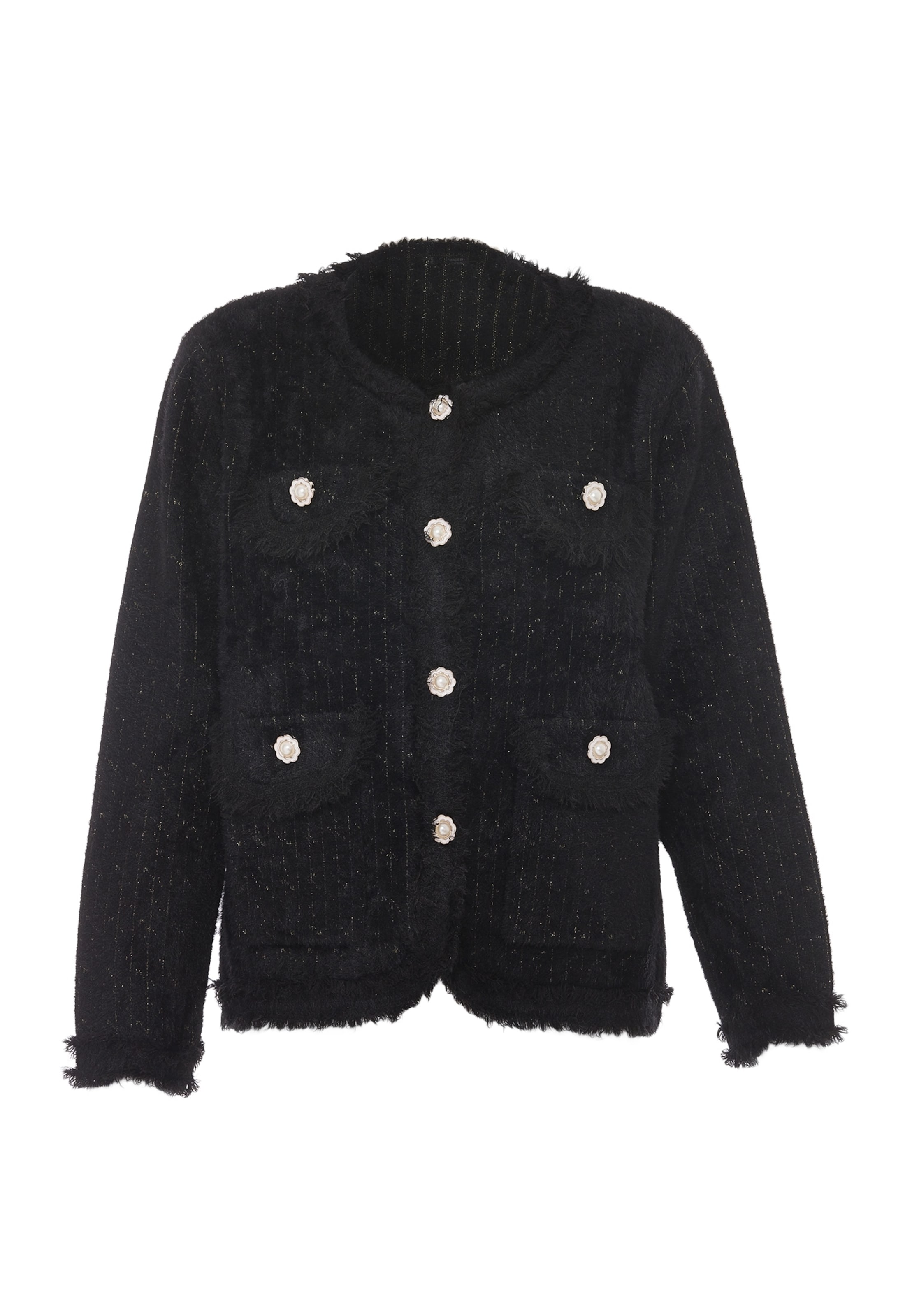CARNEA Knit cardigan in Black: front