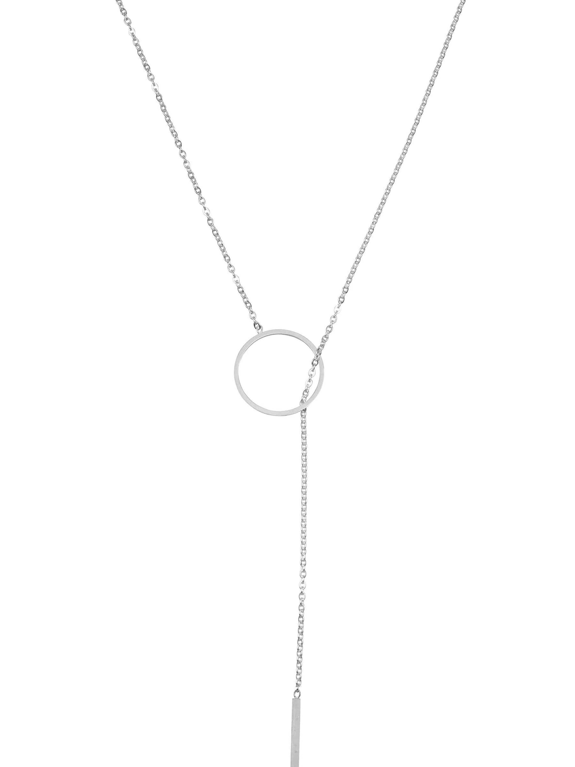 Chic by Lirette Necklace 'Necklace Circle Bar' in Silver: front