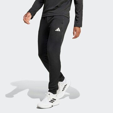 ADIDAS PERFORMANCE Tapered Sports trousers 'Essentials Camo' in Black: front