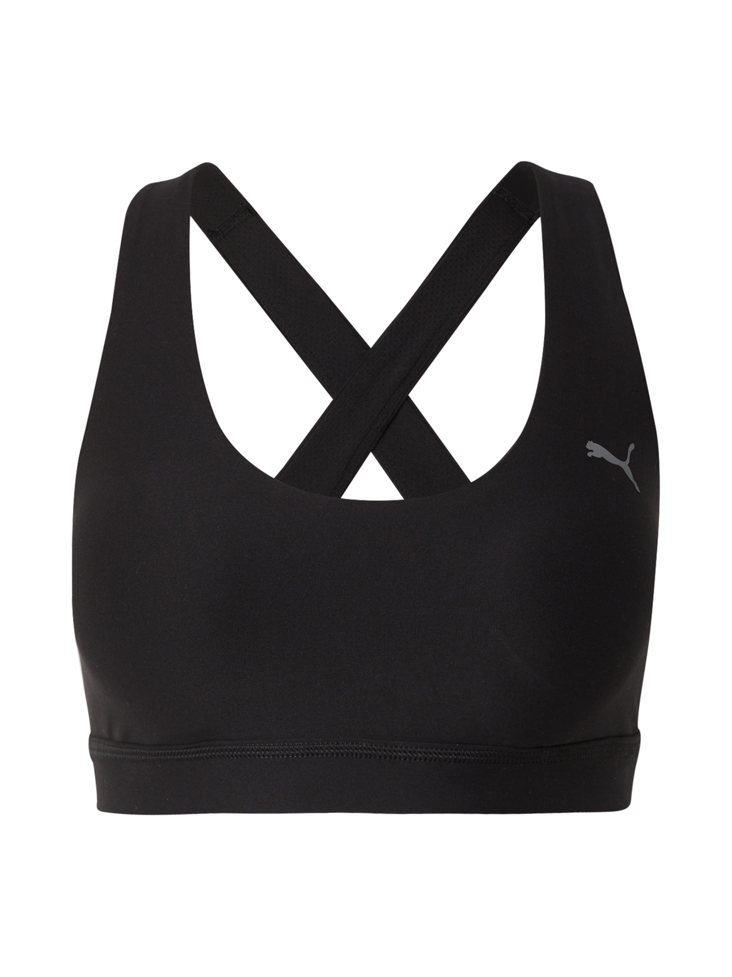 PUMA Bustier Sport bh in Zwart: voorkant