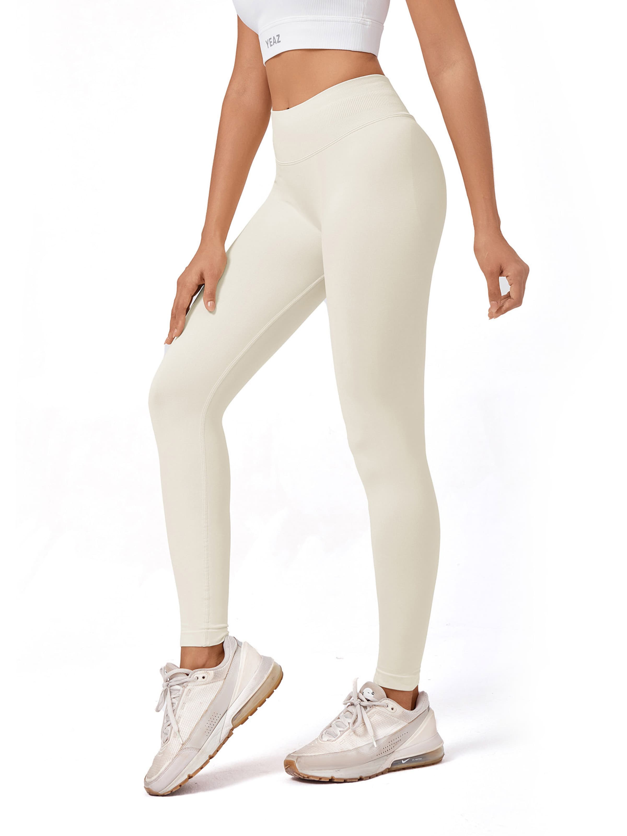 YEAZ - Skinny Calças de desporto 'Flex' em bege