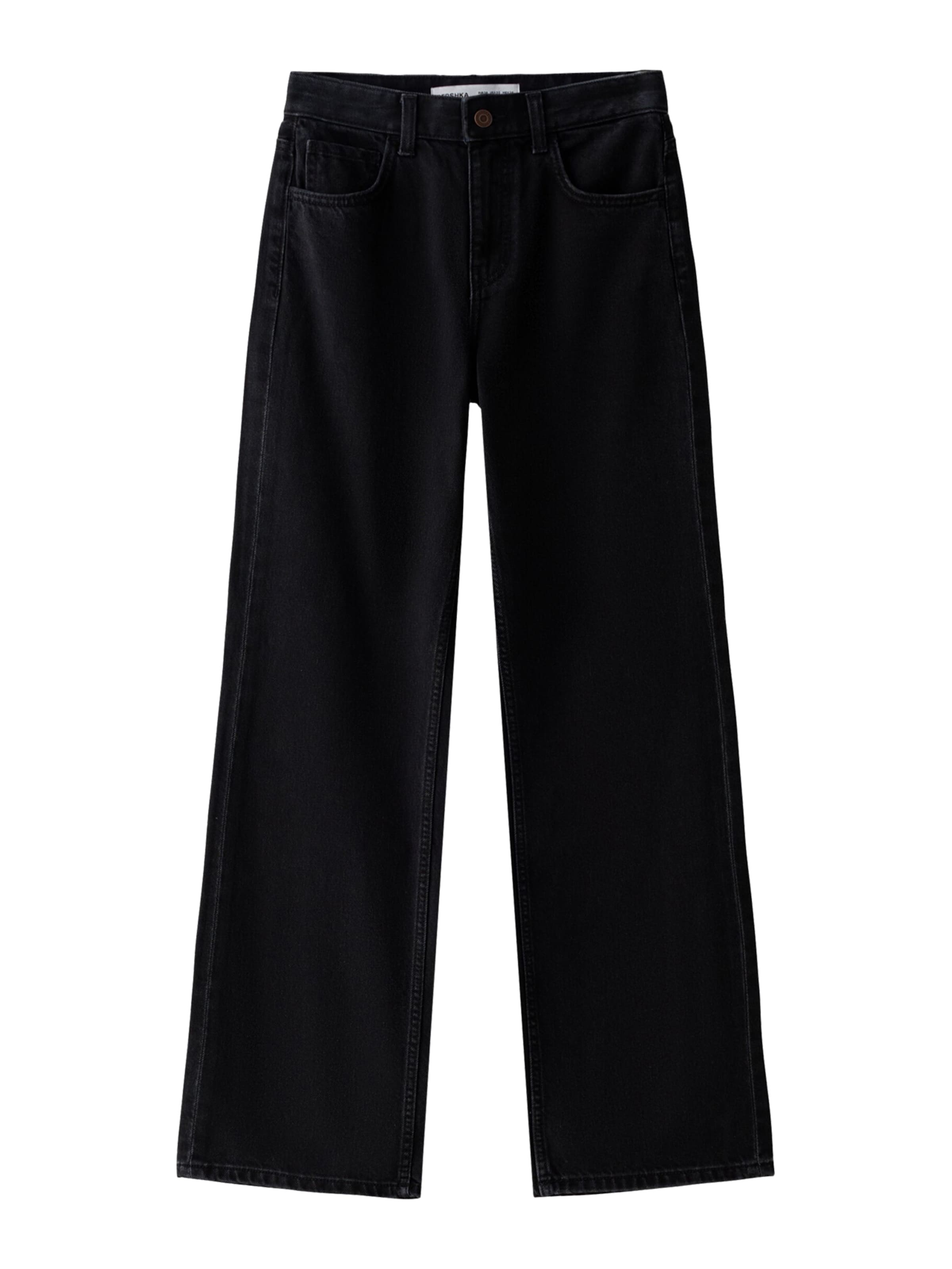 Bershka Loosefit Farkut värissä musta: etupuoli