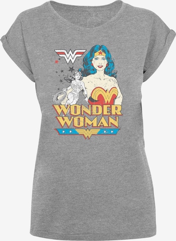 F4NT4STIC T-Shirt 'DC Comics Superhelden Wonder Woman Posing' in Grau: Vorderseite