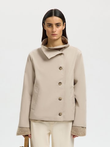 Manteau mi-saison SELECTED en gris : devant